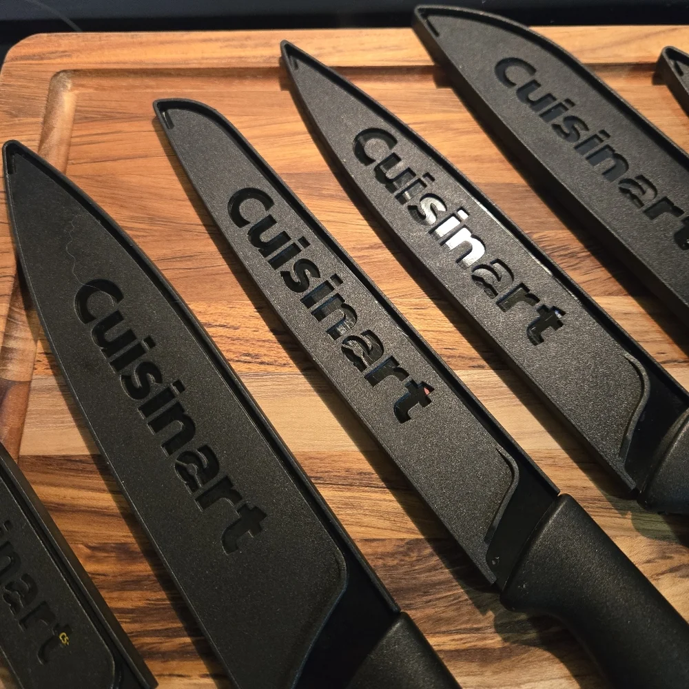 Cuisinart C55-7PCE Ceramic Coated Cutlery Set Color End Caps Kitchen Knives 6 PC